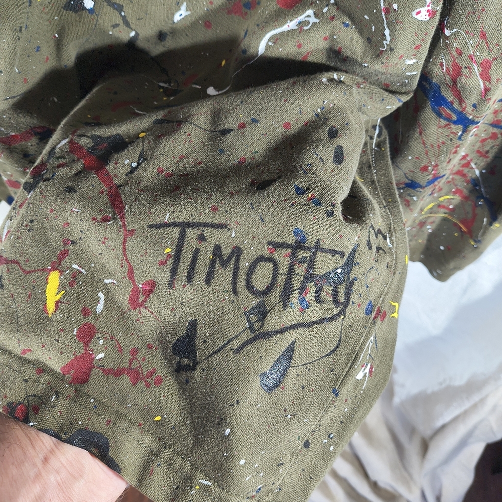 Unisex Olive Grn XL LS T Shirt W/Unique Street Wear Art By Timothy Designs - Picture 6 of 7